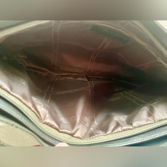 Rectangular 100% Italian Leather Marco Buggiani Green Shoulder Bag - Picture 9 of 9